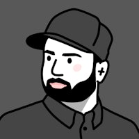 a pixelated image of a man with glasses and a beard